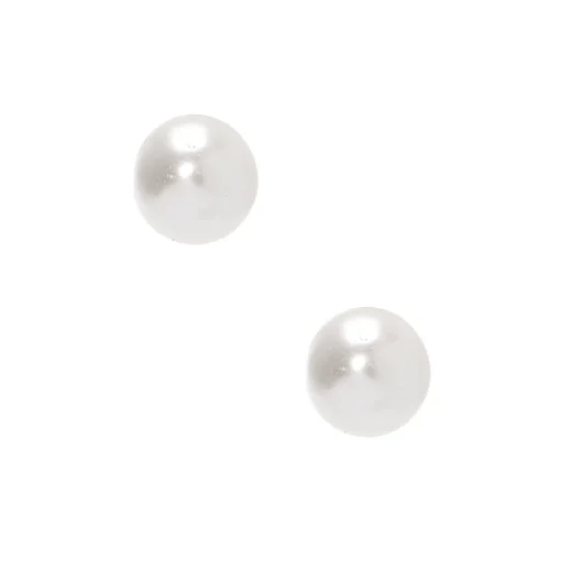 Clous d’oreille en argent avec perle d'imitation en verre 4 mm