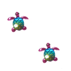 Clous d’oreilles à clip écaille de tortue holographique