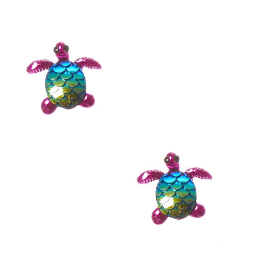 Clous d’oreilles à clip écaille de tortue holographique