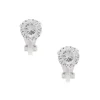 Clous d’oreilles à clip ronds en zircon cubique d’imitation couleur argentée - 7 mm