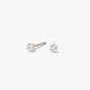 Clous d’oreilles carrés avec strass en zircon cubique d’imitation couleur doré rose - 2 mm