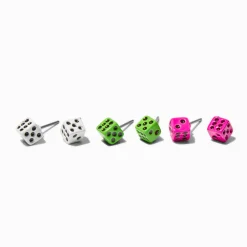 Clous d’oreilles dés - Lot de 3
