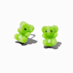 Clous d’oreilles éléphant duveteux verts