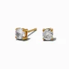 Clous d’oreilles panier en zircon cubique 4 mm acier inoxydable couleur dorée