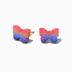Clous d’oreilles papillon dégradé pailletés
