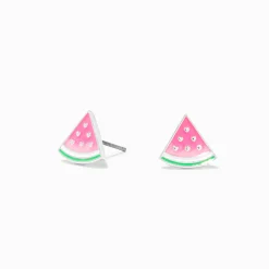 Clous d’oreilles pastèque qui changent de couleur en réaction aux UV roses