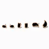 Clous d’oreilles superposables émaillés couleur dorée - Lot de 3