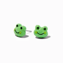 Clous d’oreilles tête de grenouille verts