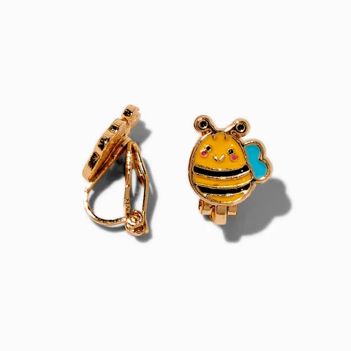 Clous d'oreilles à clip abeille
