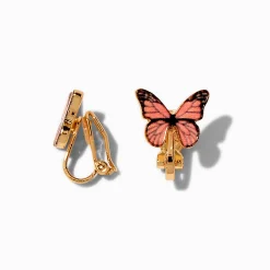 Clous d'oreilles à clip papillon monarque
