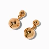 Clous d'oreilles à deux boules couleur dorée