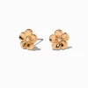 Clous d'oreilles à fleurs couleur dorée