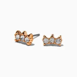Clous d'oreilles à pointes strass couleur dorée