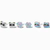 Clous d'oreilles acrylique panda, chat et patte à paillettes - Lot de 3