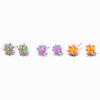 Clous d'oreilles arc-en-ciel pointes style rave - Lot de 3