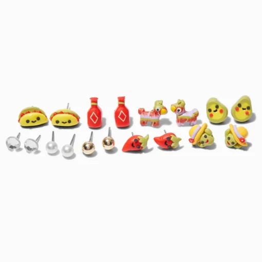 Clous d'oreilles cactus taco - Lot de 9