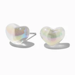 Clous d'oreilles cœur perle d'imitation