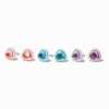 Clous d'oreilles cœur strass pastel - Lot de 3