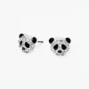 Clous d'oreilles en strass panda