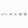 Clous d'oreilles en zircon cubique ronds en acier inoxydable couleur dorée - Lot de 3