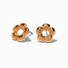 Clous d'oreilles fleurs bombées couleur dorée