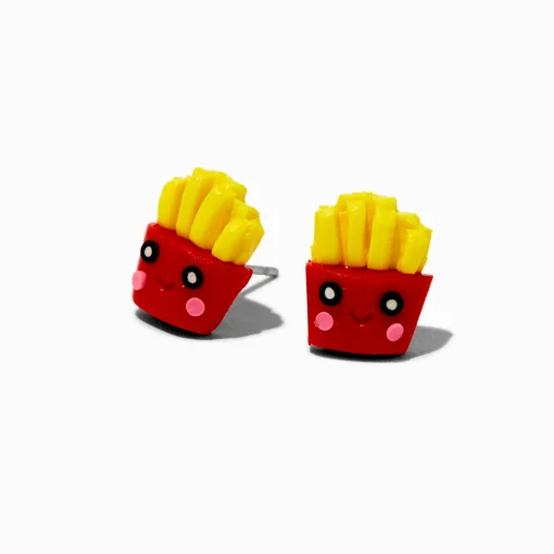 Clous d'oreilles frites visage souriant