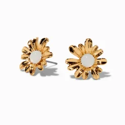 Clous d'oreilles marguerite couleur dorée