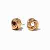 Clous d'oreilles nœuds corde couleur dorée
