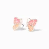 Clous d'oreilles papillon à paillettes qui changent de couleur UV couleur argentée
