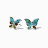 Clous d'oreilles papillon cowgirl couleur argentée