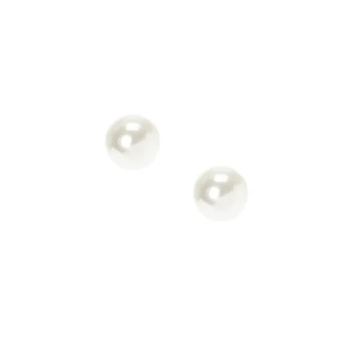 Clous d'oreilles perle d'imitation blanche 6MM