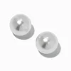 Clous d'oreilles perle d'imitation 20 mm couleur argentée