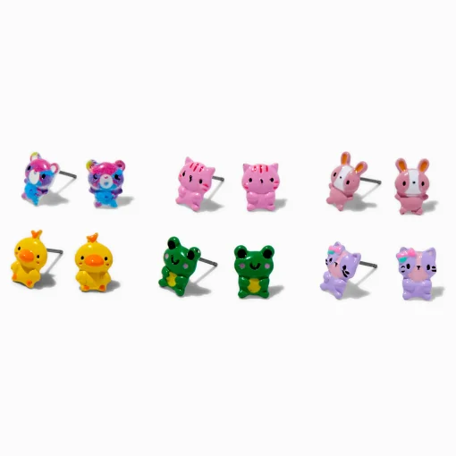 Clous d'oreilles petits animaux - Lot de 6