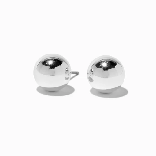 Clous d'oreilles sphériques couleur argentée