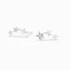 Clous d'oreilles étoiles de tailles différentes en argent