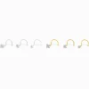 Clous pour piercing de nez en zircon cubique d'imitation de différentes tailles 0,6 mm couleur argentée - Lot de 6