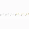 Clous pour piercing de nez en zircon cubique d'imitation de différentes tailles 0,6 mm couleur argentée - Lot de 6
