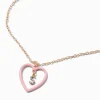 Collier à pendentif à initiale émaillé couleur dorée - Noir, C