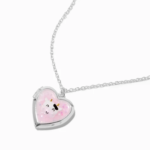 Collier à pendentif à médaillon cœur vache