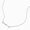 Collier à pendentif barre en zircon cubique couleur argentée