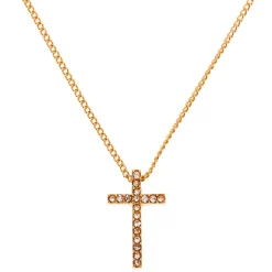 Collier à pendentif croix couleur doré