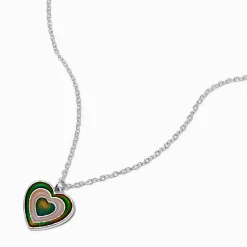 Collier à pendentif cœur battant d'humeur