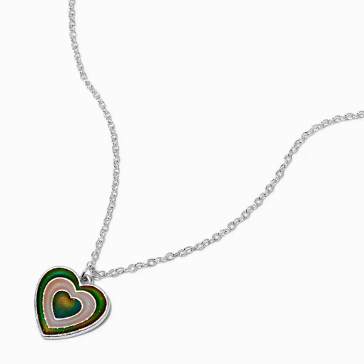 Collier à pendentif cœur battant d'humeur