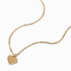 Collier à pendentif cœur couleur dorée