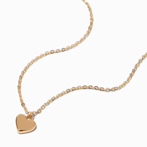 Collier à pendentif cœur couleur dorée