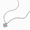 Collier à pendentif cœur couleur argentée