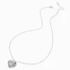 Collier à pendentif cœur martelé couleur argentée