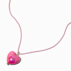 Collier à pendentif cœur rose