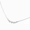 Collier à pendentif en forme d’arc en zircon cubique couleur argentée