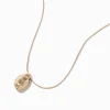 Collier à pendentif galet couleur dorée